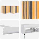 vidaXL Ročna Retraktibilna Tenda Večbarvna Črta 500x300 cm | Shoptok.si