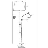 Opviq Forza Mat Krom Lambader Altıgen Kırmızı Abajurlu Red Floor Lamp | ePonuda.com