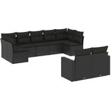 vidaXL 9-dijelni set vrtnih sofa s jastucima crni od poliratana | shoptok.hr