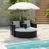 The Living Store Vrtna postelja s senčnikom črn poli ratan - Vrtni Stol, (21469244) | Shoptok.si