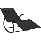  Gugalni ležalnik črno jeklo in tekstil, (20663163) | Shoptok.si