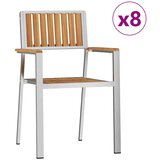  Vrtna stolica 8 pcs Smeđa 56 x 54,5 x 87 cm Čvrsto teak drvo | shoptok.hr
