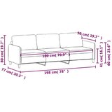  Trosjed svjetlosivi 180 cm baršunasti | shoptok.hr
