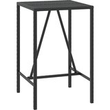  3-dijelni vrtni barski set crni od poliratana i drva bagrema Crna 70 cm table length | Shoptok.si