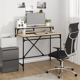 vidaXL Pisalna miza sonoma hrast 100x50x90 cm inženirski les in železo | Shoptok.si