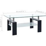  Stolić za kavu crno-prozirni 95 x 55 x 40 cm od kaljenog stakla | shoptok.hr