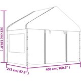  Sjenica s krovom bijela 15 61 x 4 08 x 3 22 m polietilen | shoptok.hr