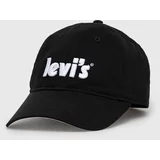 Levi's Pamučna kapa boja: crna, s aplikacijom