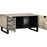 vidaXL Klubska miza Bela, Črna 80 x 50 x 40 cm trden mangov les | Shoptok.si