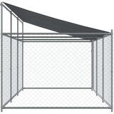 vidaXL kavez za pse s krovom i vratima sivi 6x2x2 m pocinčani čelik | shoptok.hr