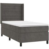 Box spring postelja z vzmetnico temno siv 90x190 cm žamet, (20901132) | Shoptok.si