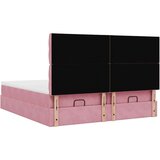  Otomanski posteljni okvir z vzmetnicami roza 160x200cm žamet, (21653329) | Shoptok.si