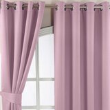 HOMESCAPES Pastelno rožnata barva s šivankami v pastelni barvi Blackout Termo zavese Par Eyelet Style, 117x137 cm, (20749424) Cene
