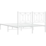  Metalni okvir za krevet s uzglavljem bijeli 135x190 cm | Eponuda.com