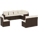  8-dijelni set vrtnih sofa s jastucima smeđi od poliratana | shoptok.hr