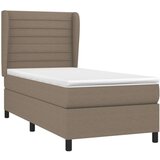  Box spring postelja z vzmetnico taupe 90x200 cm blago, (20896942) | Shoptok.si