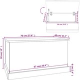  Kutija za pohranu crna 70 x 40 x 28 cm od konstruiranog drva | shoptok.hr