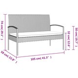  Vrtna klupa s jastukom crna 105 cm od poliratana | shoptok.hr