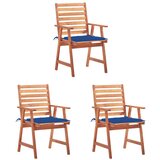 Maison Chic Vrtni Jedilni stoli - Vzorci stoli 3 kosi z blazinami trden akacijev les A2003, (21878247) | Shoptok.si