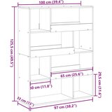 Sobna pregrada boja betona 100x33x125,5 cm konstruirano drvo | shoptok.hr