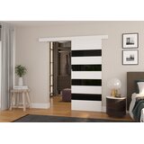ADRK Drsna stenska vrata MILOU z lakobel detajli 96 cm - BELA-LAKIRANA čRNA, VISOK SIJAJ | Shoptok.si