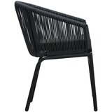 PVC 3-dijelni bistro set od ratana s jastucima crni | shoptok.hr
