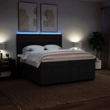 vidaXL Box spring postelja z vzmetnico črn 200x200 cm blago | Shoptok.si
