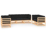 The Living Store Vrtna sedežna garnitura 7-delna z blazinami trdna borovina - Vrtna Sedežna Garnitura, (21423777) | Shoptok.si
