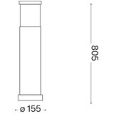 Ideal Lux - Spoljašnja lampa TRONCO 1xE27/42W/230V 80 cm IP65 siva | Eponuda.com