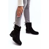 EVENTO Women's Suede Boots on a Flat Heel Black Keresa | ePonuda.com