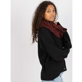 Fashion Hunters Black and maroon scarf with animal patterns Cene