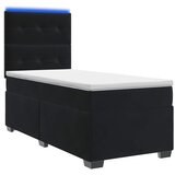 vidaXL Boxspring krevet s madracem Crna 80 x 200 cm Baršun - Crna 80 x 200 cm Prošiveno gumbima Cijene