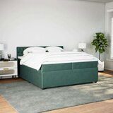 vidaXL Box spring postelja z vzmetnico temno zelena 200x200 cm žamet, (21308843) | Shoptok.si