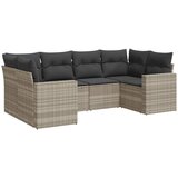 Maison Chic Seti vrtnega pohištva - Vrtna garnitura - Vrtni pohištvo set 6-delna z blazinami siv poli ratan, (21803727) | Shoptok.si