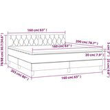  Krevet box spring s madracem LED smeđesivi 160x200 cm tkanina | shoptok.hr