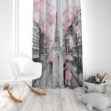  Dečiji draper ružičasti pariz (jedno krilo) -140x250cm, D-024 Cene