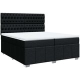 vidaXL Box spring postelja z vzmetnico črn 200x200 cm blago | Shoptok.si