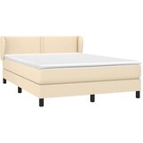  Krevet s oprugama i madracem krem 140 x 190 cm od tkanine | shoptok.hr