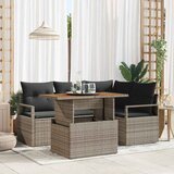  Vrtni set za objed s jastukom 5 pcs Siva i smeđa | shoptok.hr