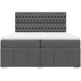  Krevet s oprugama i madracem tamnosivi 200 x 200 cm od tkanine | shoptok.hr