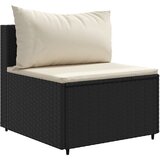  7-dijelna vrtna garnitura od poliratana s jastucima crna - Crna i krem 7 | shoptok.hr