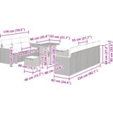 vidaXL set od 10 komada sofe za vrt s jastučićima Crna ratan akacija | shoptok.hr