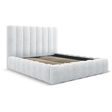 Micadoni Home Svetlo siva oblazinjena zakonska postelja s prostorom za shranjevanje z letvenim dnom 200x200 cm Kelp – | Shoptok.si