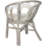 In Jedilni stol z blazino siv naraven ratan in platno | Shoptok.si