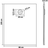 vidaXL Kad za tuš SMC črna 100x80 cm | Shoptok.si