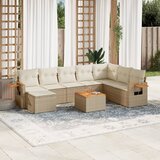  9-dijelni set vrtnih sofa s jastucima bež od poliratana | shoptok.hr