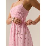 Sinsay Pamučna midi haljina s ažurnim detaljima | shoptok.hr