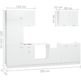  7-dijelni set kuhinjskih ormarića "Lyon" bijeli inženjerski drvo | shoptok.hr