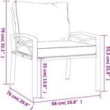  Vrtna stolica sa sivim jastucima 68 x 76 x 79 cm čelična | shoptok.hr