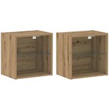 vidaXL Artisan hrast Iverna plošča, Steklo Srednji Set omar Pravokoten, (22012162) | Shoptok.si